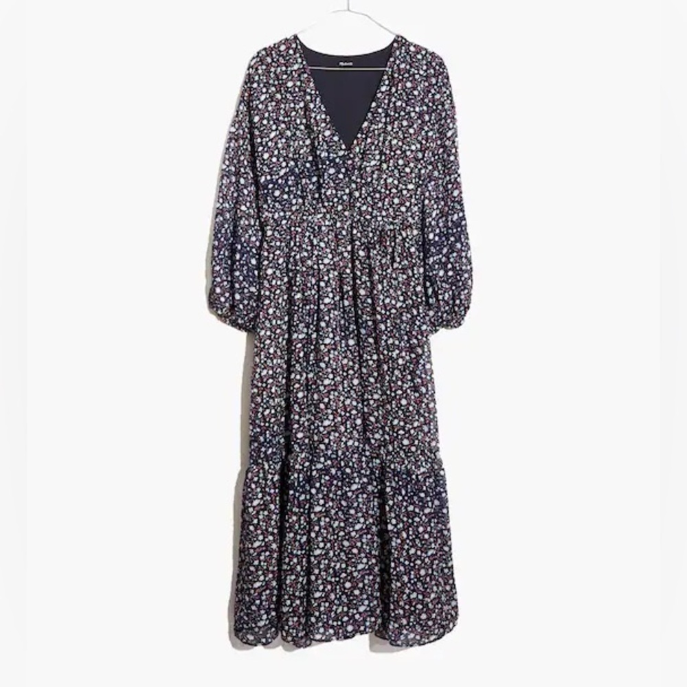 Madewell Tie Waist Midi Dress in Harvest Vine Size Small - Picture 3 of 13
